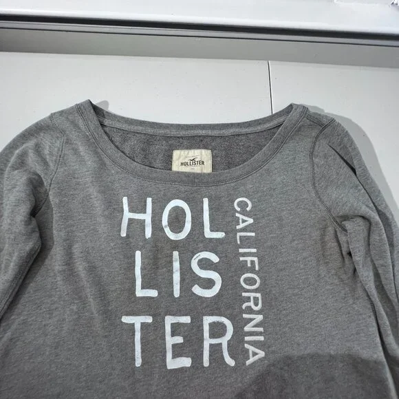 Hollister California Womens Logo Graphic Printed Pullover Sweatshirt Size L - Picture 3 of 13
